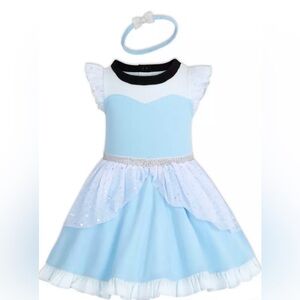 Cinderella Disney Baby Light Blue Dress Costume with headband.